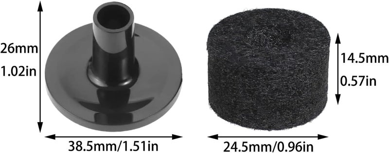 Bxian 10PCS Felt Gasket and Cymbal Sleeve Set Black Drum Kit Accessories Compatible with Most Hoist Frame/Cymbal Stacker - Image 2